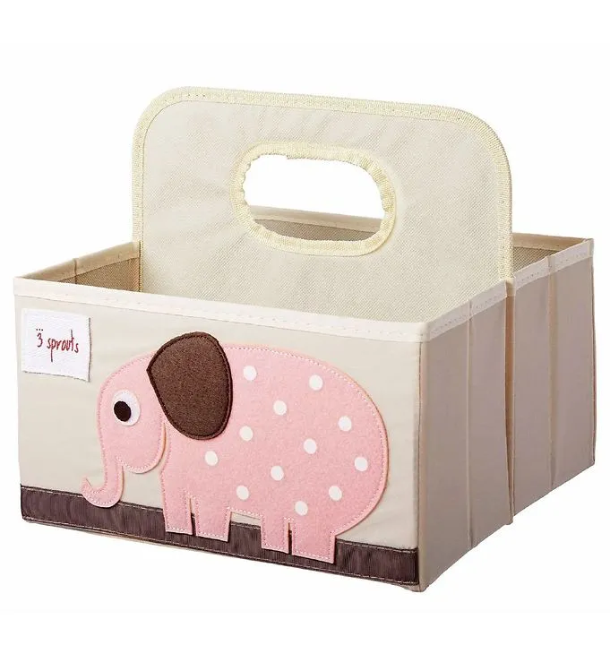 3 Sprouts Förvaringskorg med handtag för Blöjor, Elephant