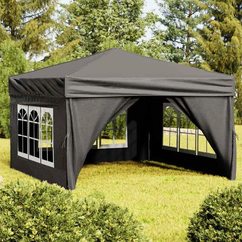 Vidaxl Fällbart Partytält med Väggar, Antracitfärgat, 3×3 M