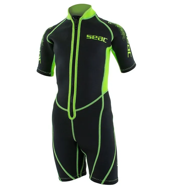 Seac Våtdräkt - Look Shorty Kid 2, 5 mm - Svart/Lime (#2242)