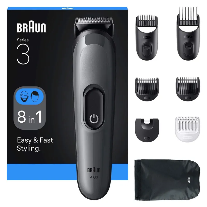 Braun All-in-One Series 3 8-in-1 Grooming Kit AIO3540 Grå
