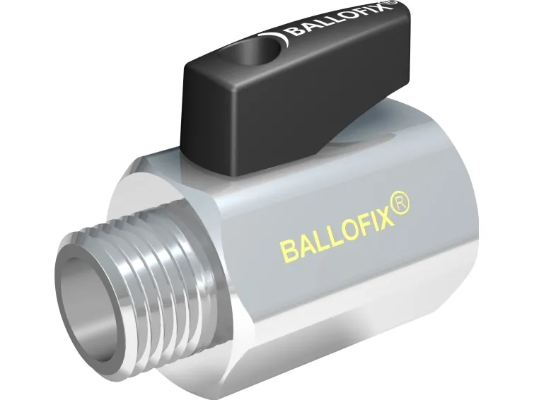 Broen Ballofix w / handle female / male chrome 1/2 x 3/8
