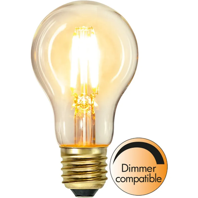 Glödlampa LED Klar filament E27 A60 2100K 400lm Dimbar