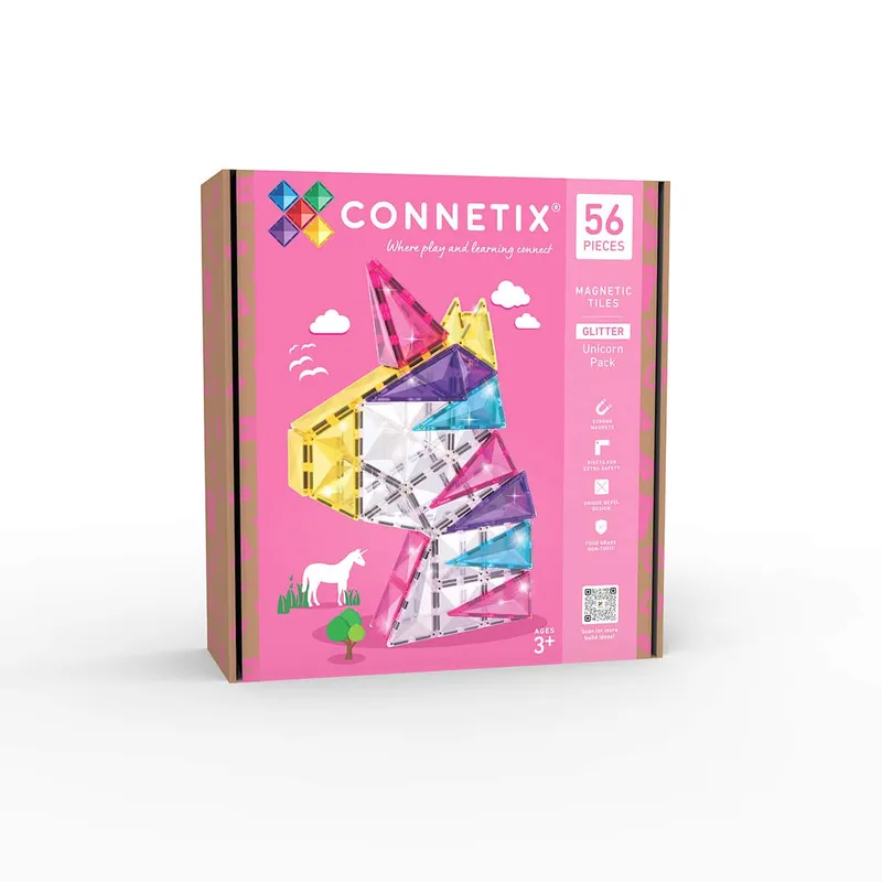 Connetix Magnetiska Byggklossar Glitter Enhörning 56 Delar