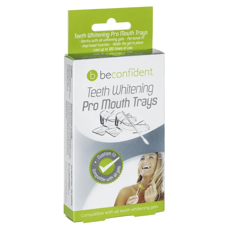 Beconfident Teeth Whitening Pro Mouth Trays 2-pack with pen applicator