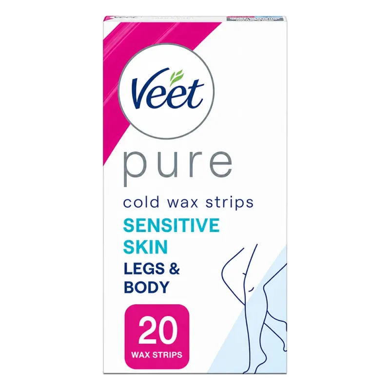 Veet Pure Cold Vaxremsor Kropp & Ben För Känslig Hud 20-pack