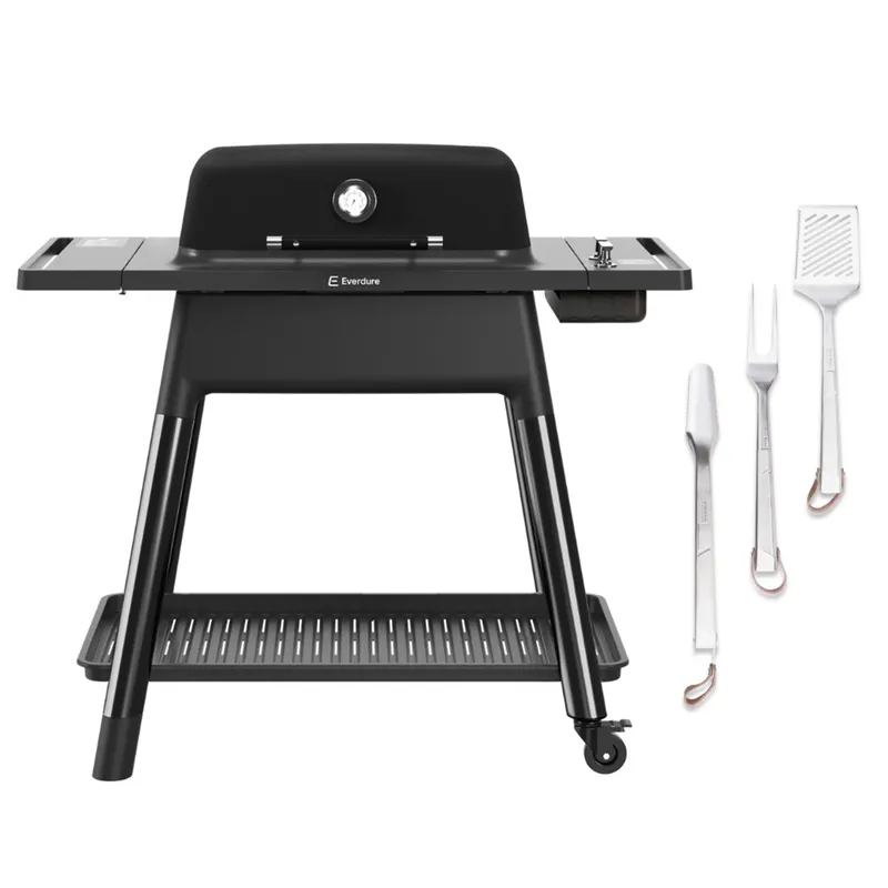 Everdure Force Gen III gasolgrill, svart, inkl. grillredskapsset