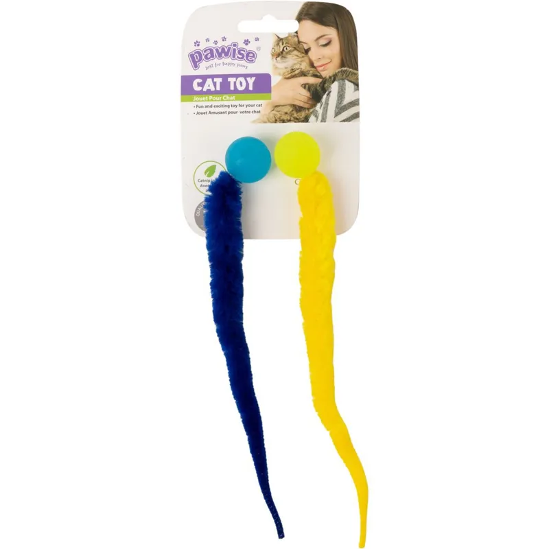 Pawise Studsande Ormar Kattleksaker 2-pack