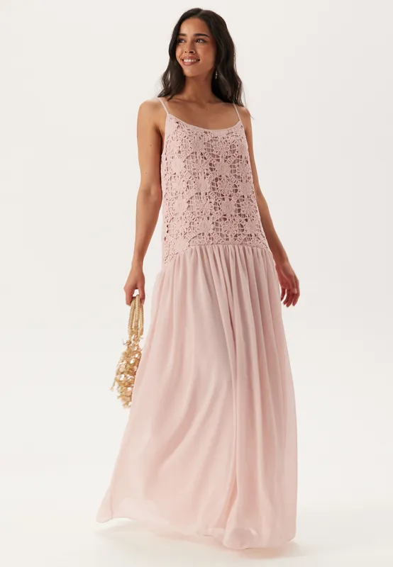 Crochet Bodice Maxi Dress (#7866)