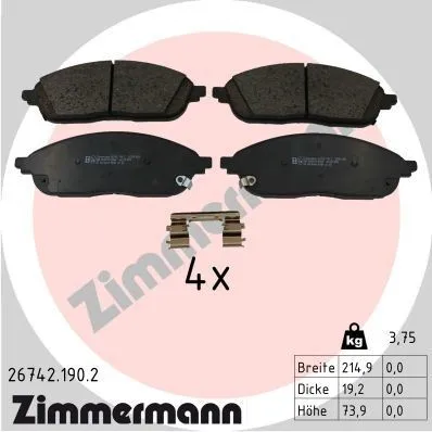 Bromsbelägg ZIMMERMANN 26742.190.2