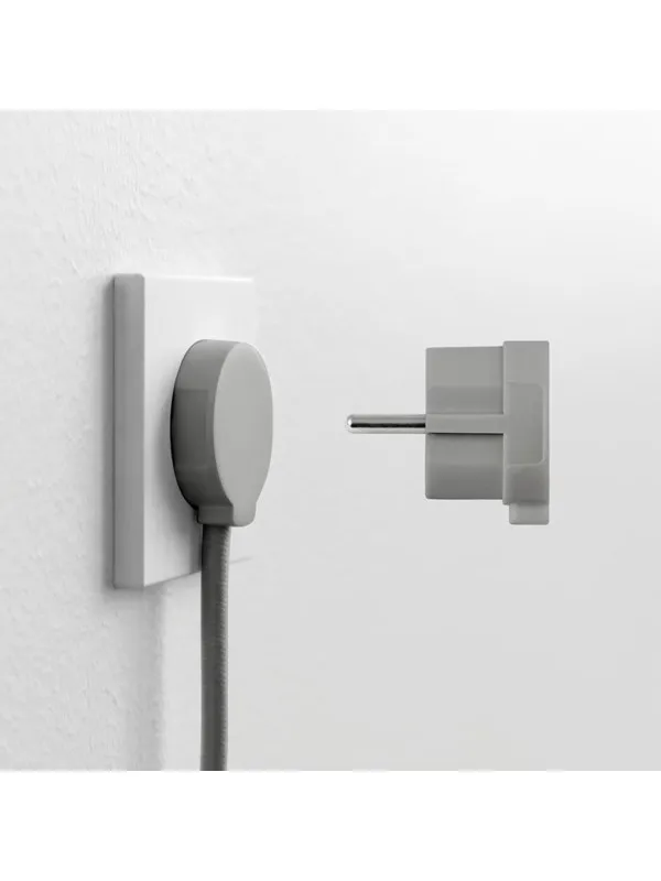NORM F Platt Stickpropp, Matt Grå (Schuko-standard)