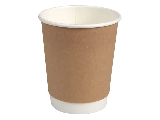 Bägare papper kaffe – 24cl dubbelvägg brun – 25 st