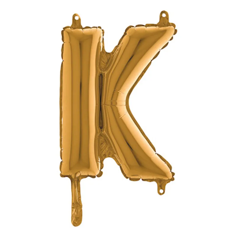 Bokstavsballong Mini Guld – Bokstav K