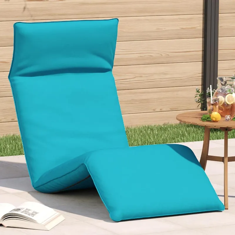 vidaXL Hopfällbar solstol turkos 175x54x8,5 cm oxfordtyg