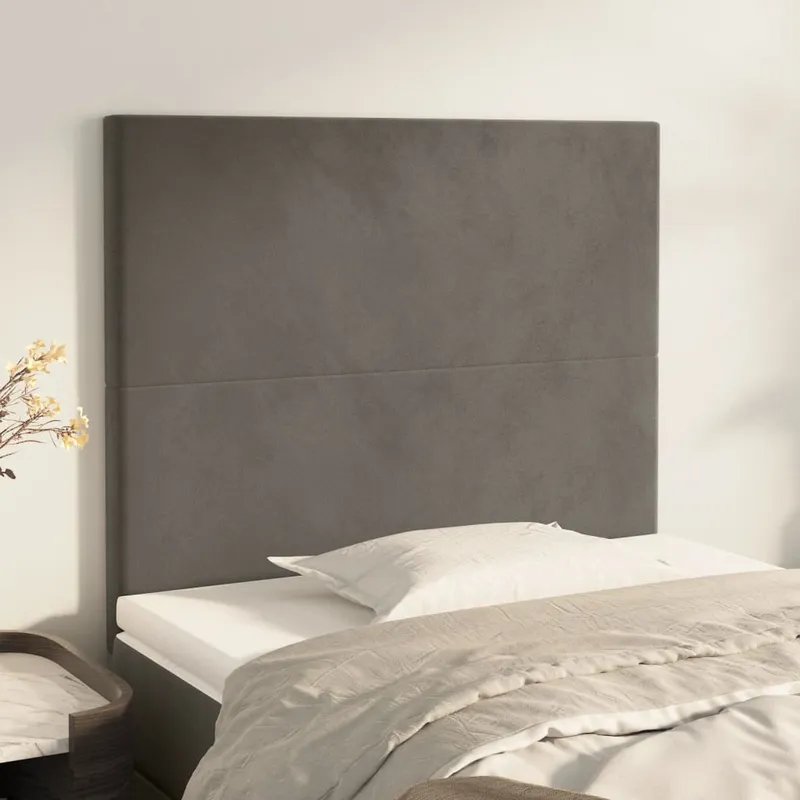 vidaXL Sänggavel mörkgrå 80x5x118/128 cm sammet