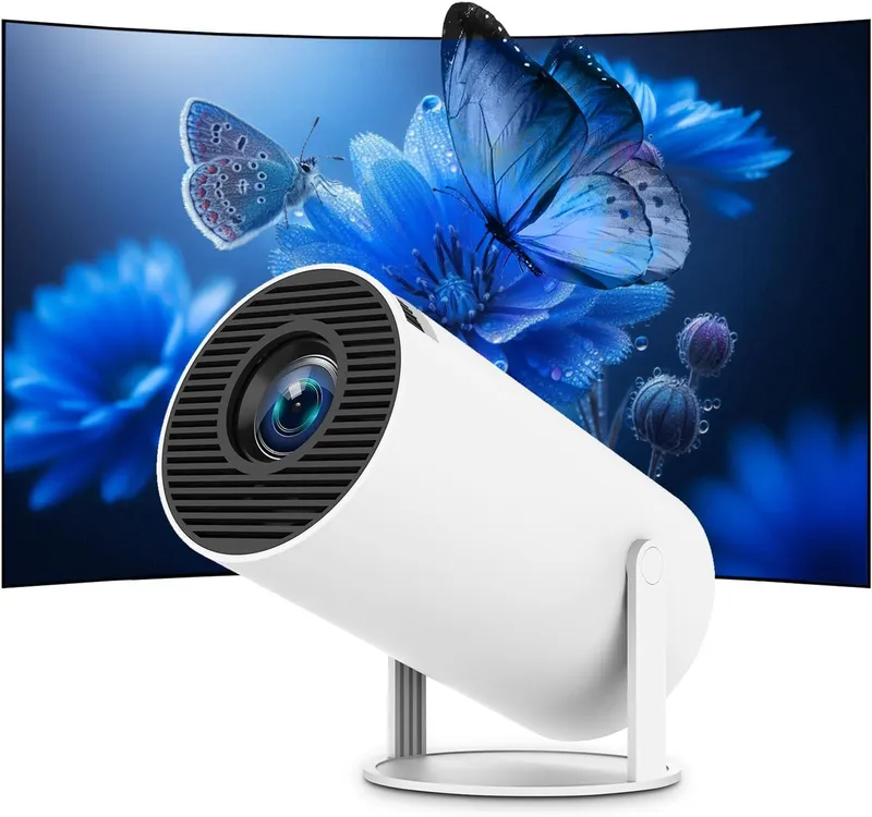 NÖRDIC Mini Portable Projector 720p HD-stöd Android 11 - WiFi 6, BT 5.0, 180° rotation, hemmabioprojektor