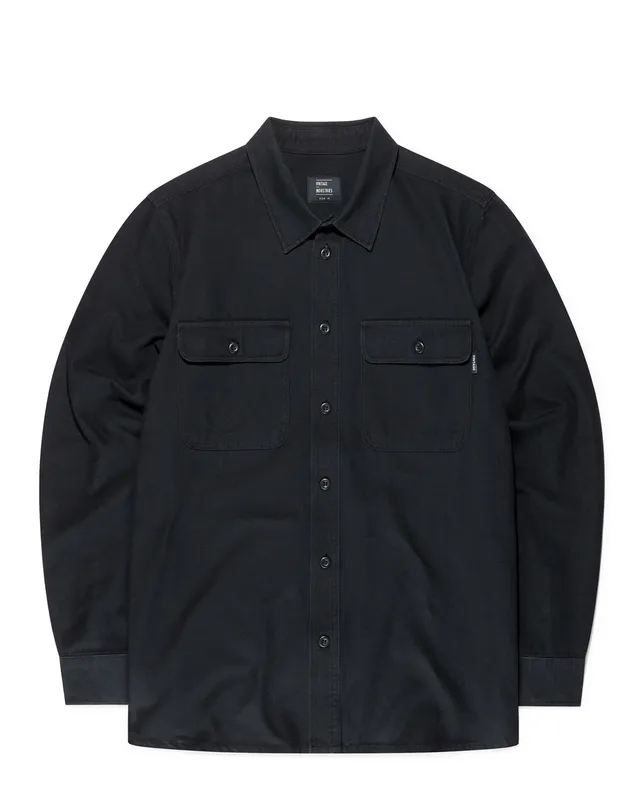 Vintage Industries Baron Lamb ärmskjorta Svart (#1163)