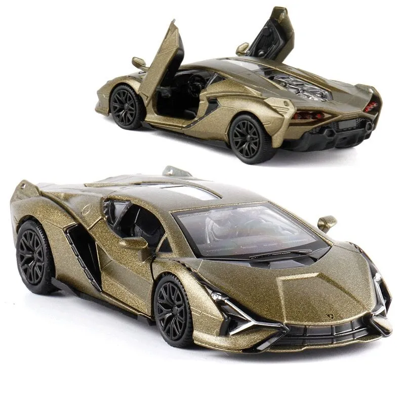 5-tums metallbilsimulering Diecast & leksaksfordon Lamborghini Sian Supercar RMZ city 1:36 Legeringsmodell presenter för barn