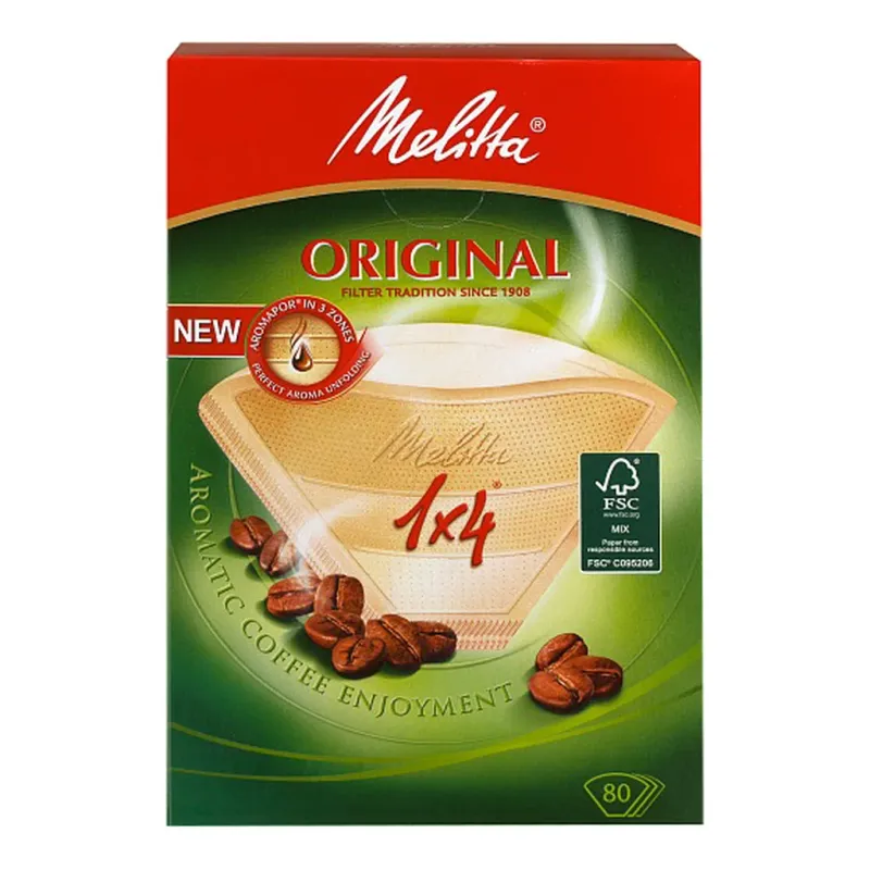 Melitta Kaffefilter Original 1x4 Oblekta 80st
