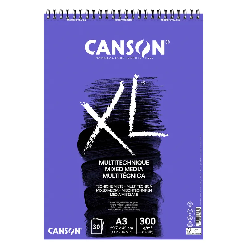 Mixed Media papper A3 block 30 ark 300g Canson XL