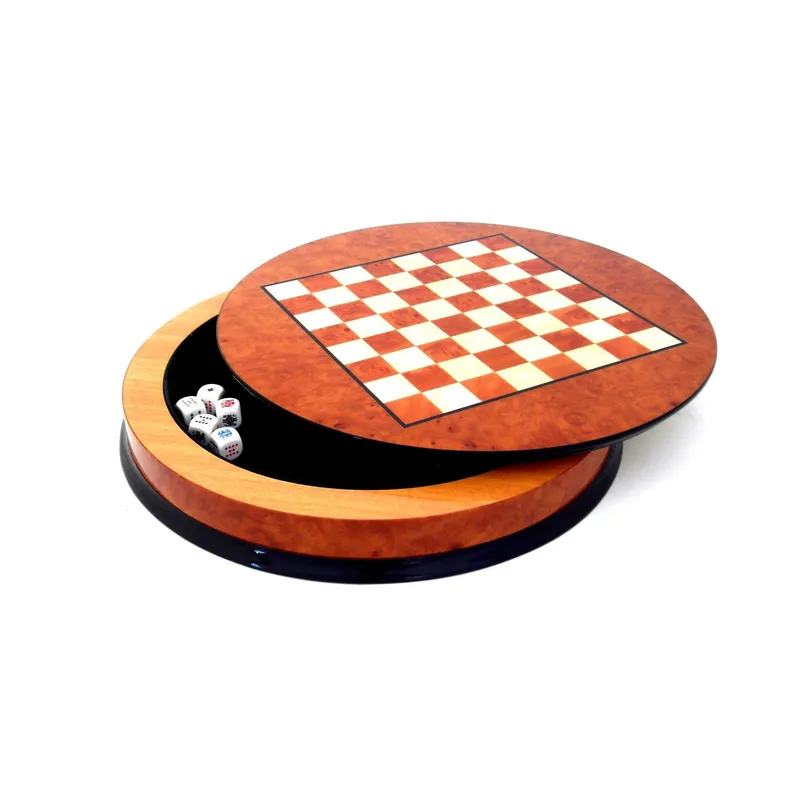 Schack Bräde Briar Madrona Wood, Hand Inlaid Chessboard
