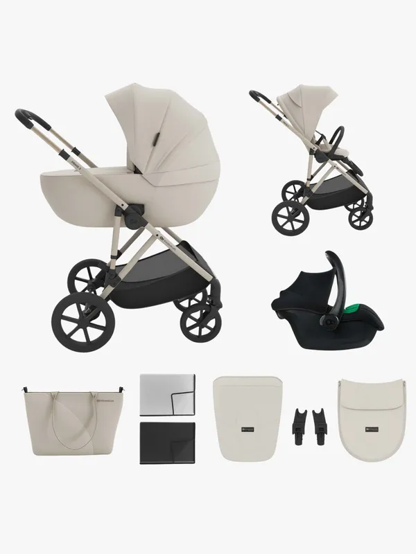 Kinderkraft Prime 3 3-i-1 Duovagn, Sand Dune
