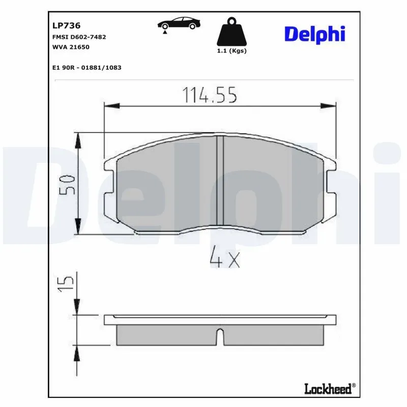 Bromsbelägg DELPHI LP736