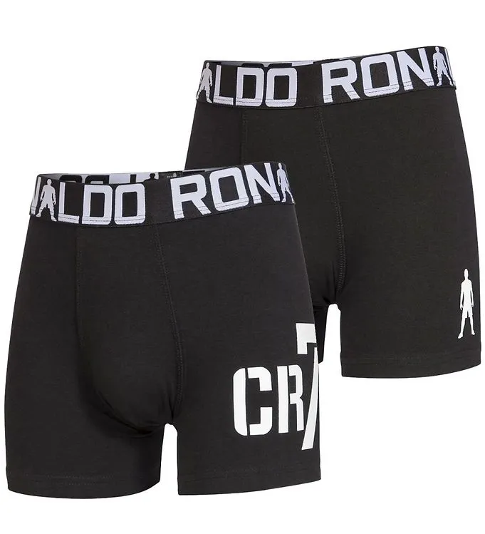 CR7 Cristiano Ronaldo Kalsonger 2P Boys Line Trunk Svart bomull 134-140