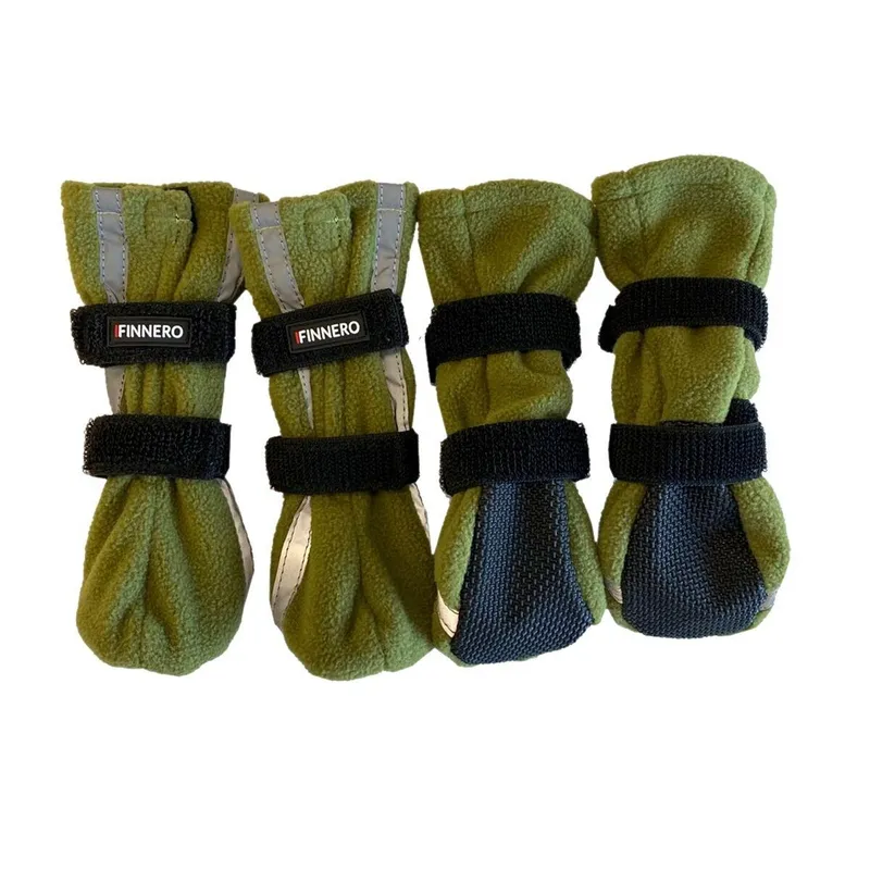 Halla Reflective Booties Hundsko 4-pack - XXS / Grön