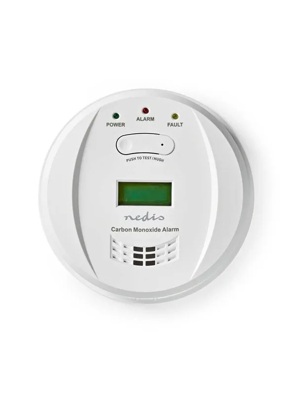 Kolmonoxid Alarm | Batteridriven | Batterilängd upp till: 5 år | Med paus knapp | Med testknapp | 85 dB | Vit