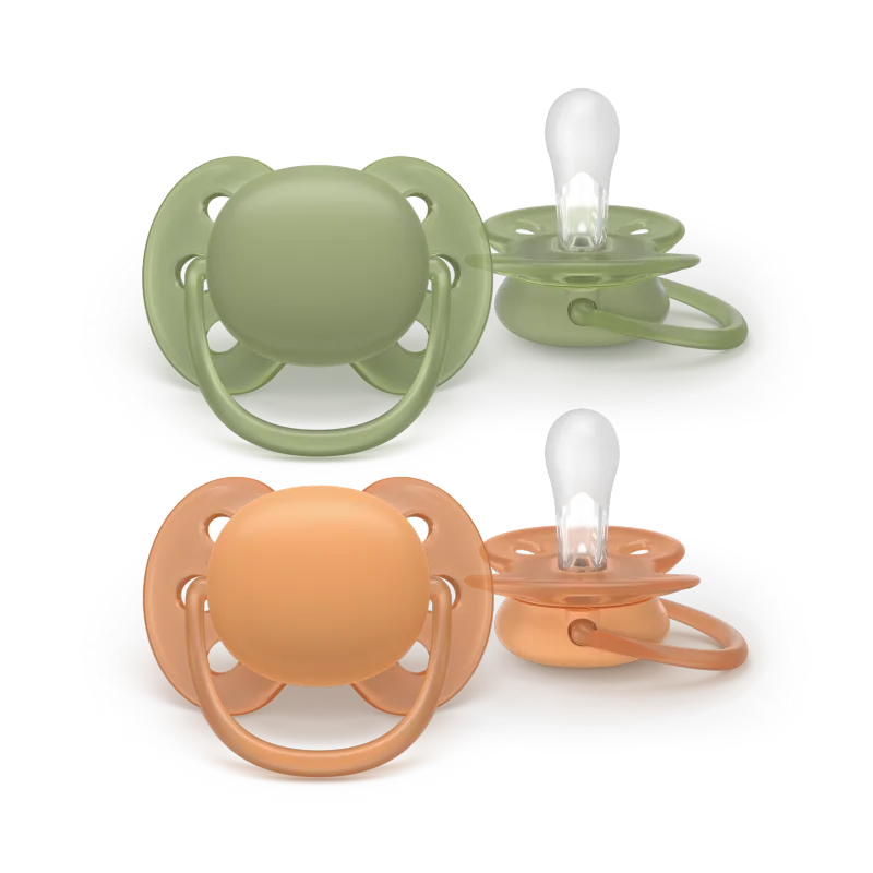 Philips Avent Pacifier ultra soft 2 pack 18+ mdr. grøn/orange