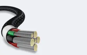 Snabbladdning - USB till Typ-C Kabel med LED, 66W, 6A, 1m - Svart