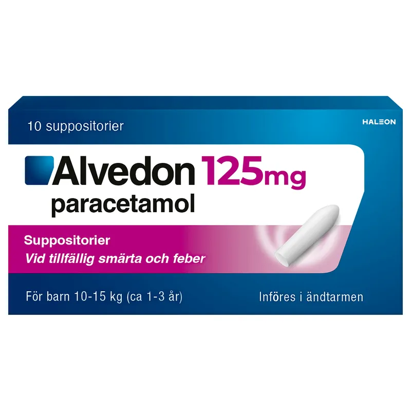 Alvedon, suppositorium 125 mg 10 st (10-15 kg)