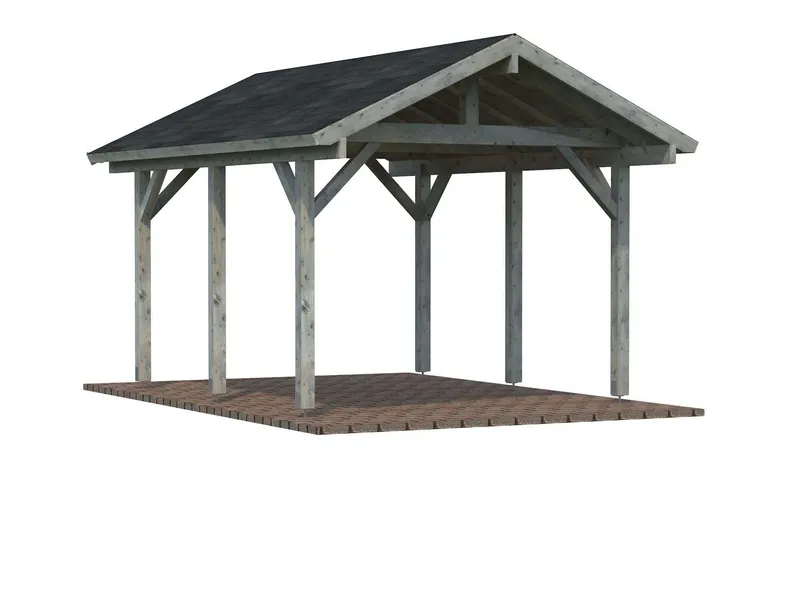 Palmako Robert Carport 16 m²/11,7 m², grå impregnerad