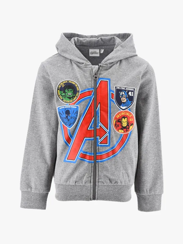 Marvel Avengers Zip Hoodie, Grå, 104-110