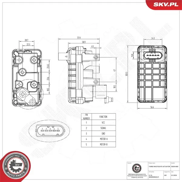 ESEN SKV Laddtrycksventil – P2158184 – ford – OE 1717629, 1720418, 1762066