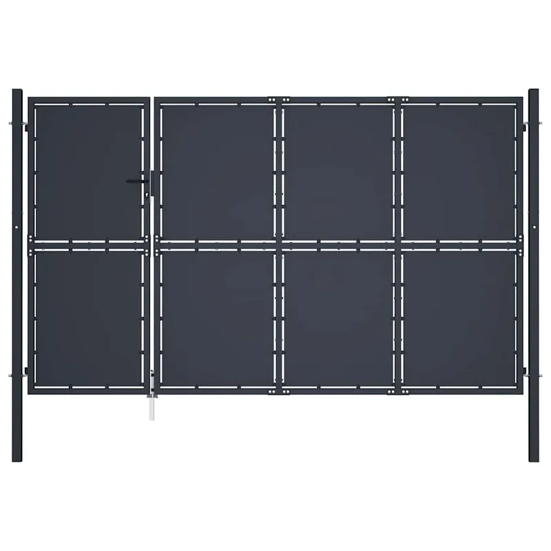 vidaXL Trädgårdsgrind stål 350×200 cm antracit