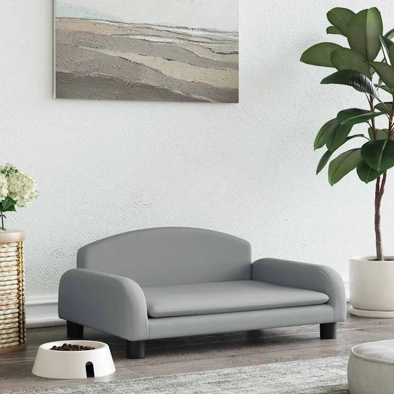 vidaXL Hundbädd ljusgrå 70x45x30 cm tyg