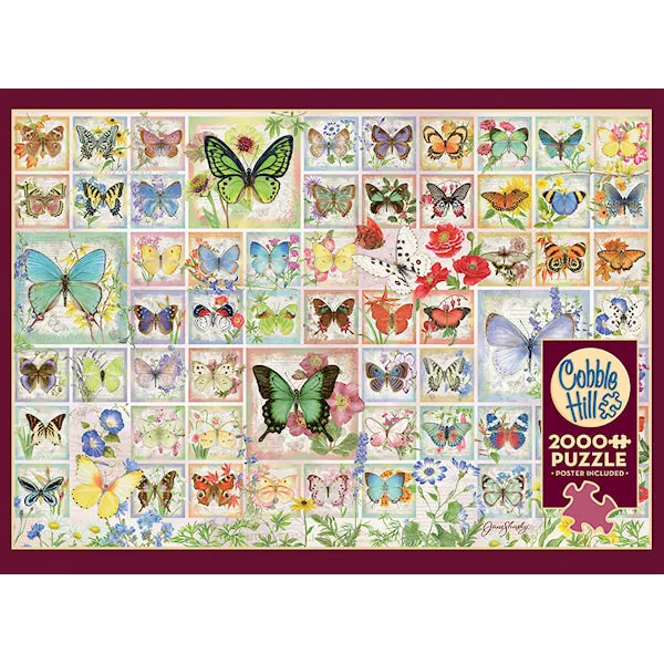 Pussel Butterflies and Blossoms 2000 bitar, Cobble Hill