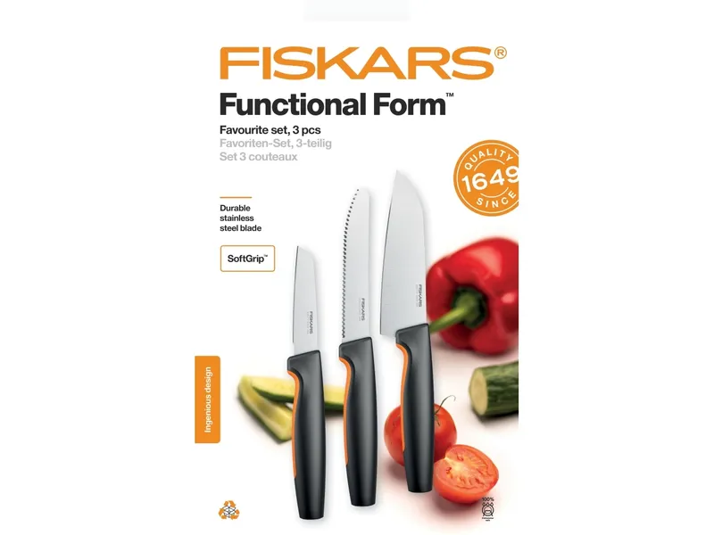 Fiskars Functional Form Favourite knife set 3 pcs