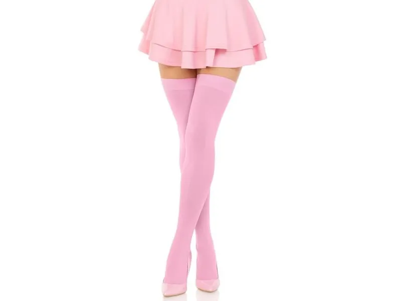 Nylon Thigh Highs Pink