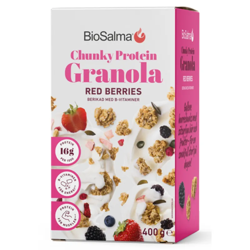 BioSalma Chunky Protein Granola, Red Berries, 400 g