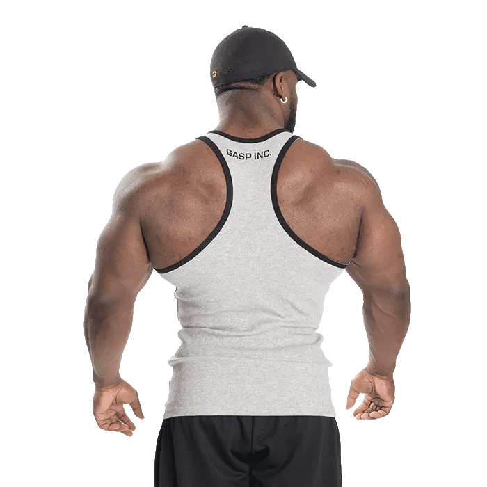 Ribbed T-back, Grey Melange