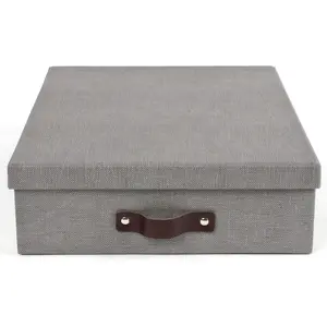 Förvaringslåda A4, Oskar canvas, Bigso, Mörkgrå