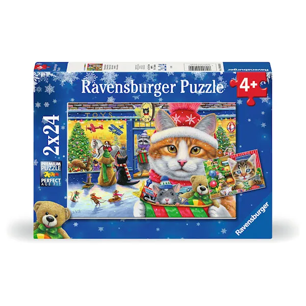 Christmas Kitties Pussel 2×24 Bitar, Ravensburger