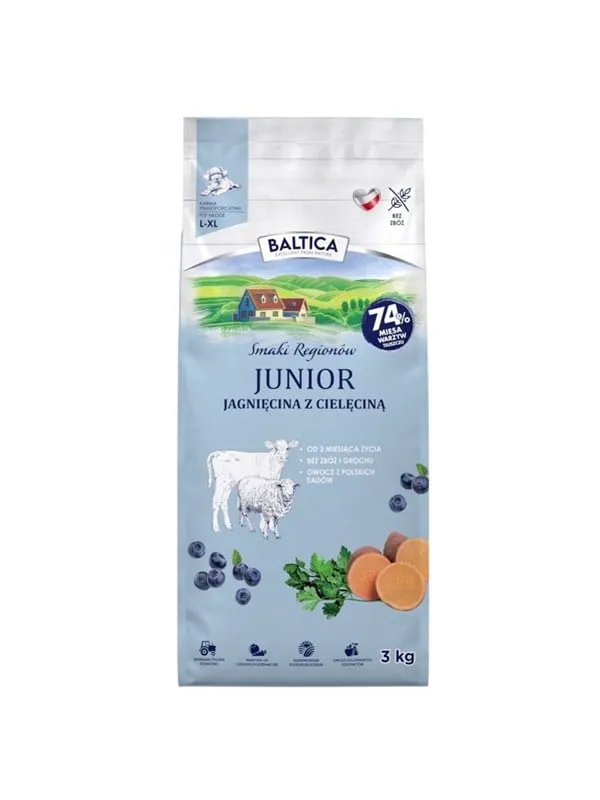 BALTICA Flavours of regions Junior Lamb with veal - torrt hundfoder - 3kg