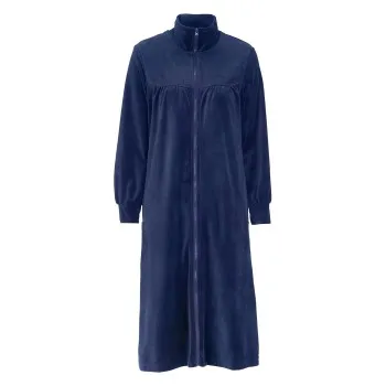 Damella Velour Plain Robe Marin Small Dam