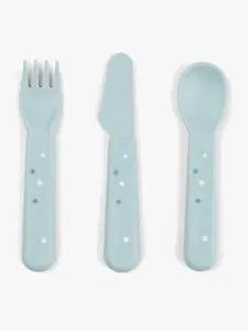 Done by deer Happy Dots foodie bestickset 3 delar Blue