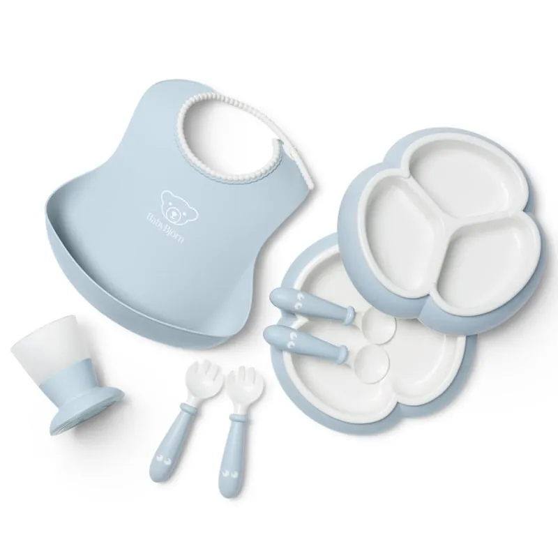 BabyBjörn Middagsset – 8 Delar – Pastellblå