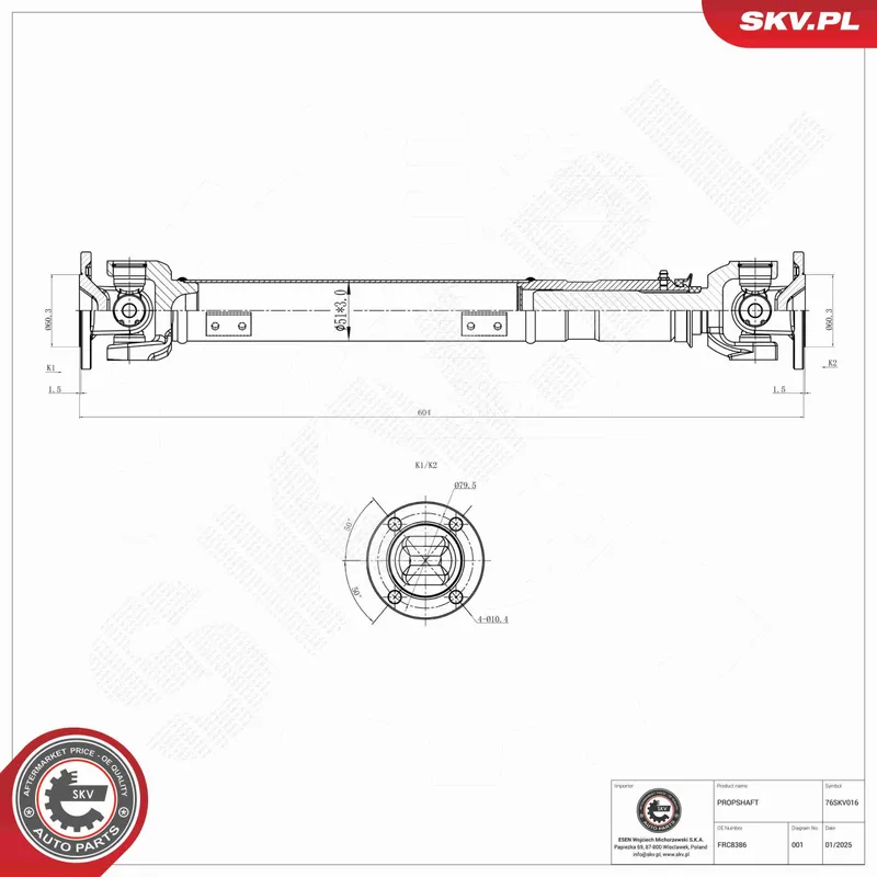 Drivaxel ESEN SKV 76SKV016