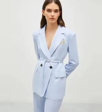 Marella för kvinnor. 2513041071200 Blazer Manisa blå (38), Casual, Lyocell